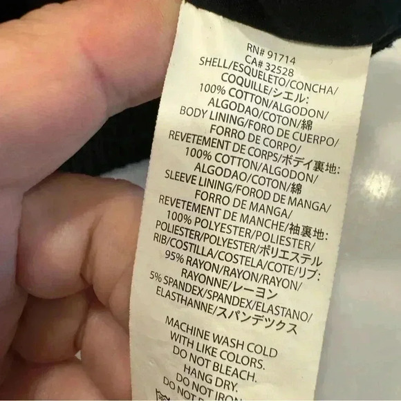 Armani Exchange velvet Black Moto zipped women's jacket pockets, size M - Picture 9 of 9